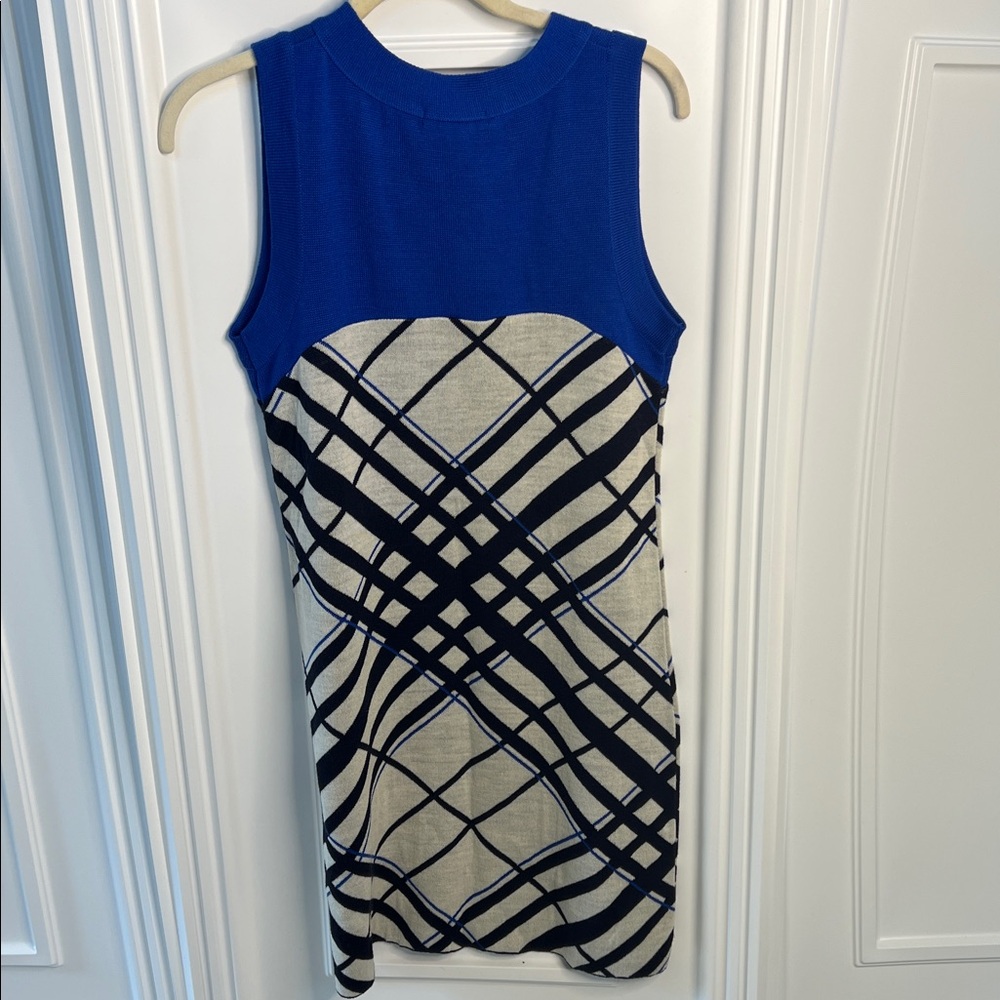 Anthropologie Sleeveless Blue Sculpted Mini Dress Women’s Size Small - Picture 8 of 9